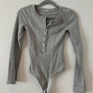 Free people gray knit bodysuit